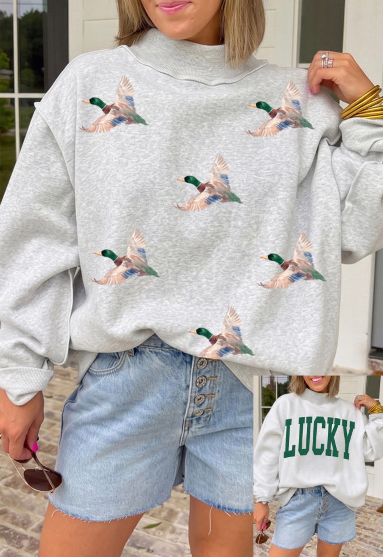 Mallard Lucky Reversible Mock Neck Sweatshirt