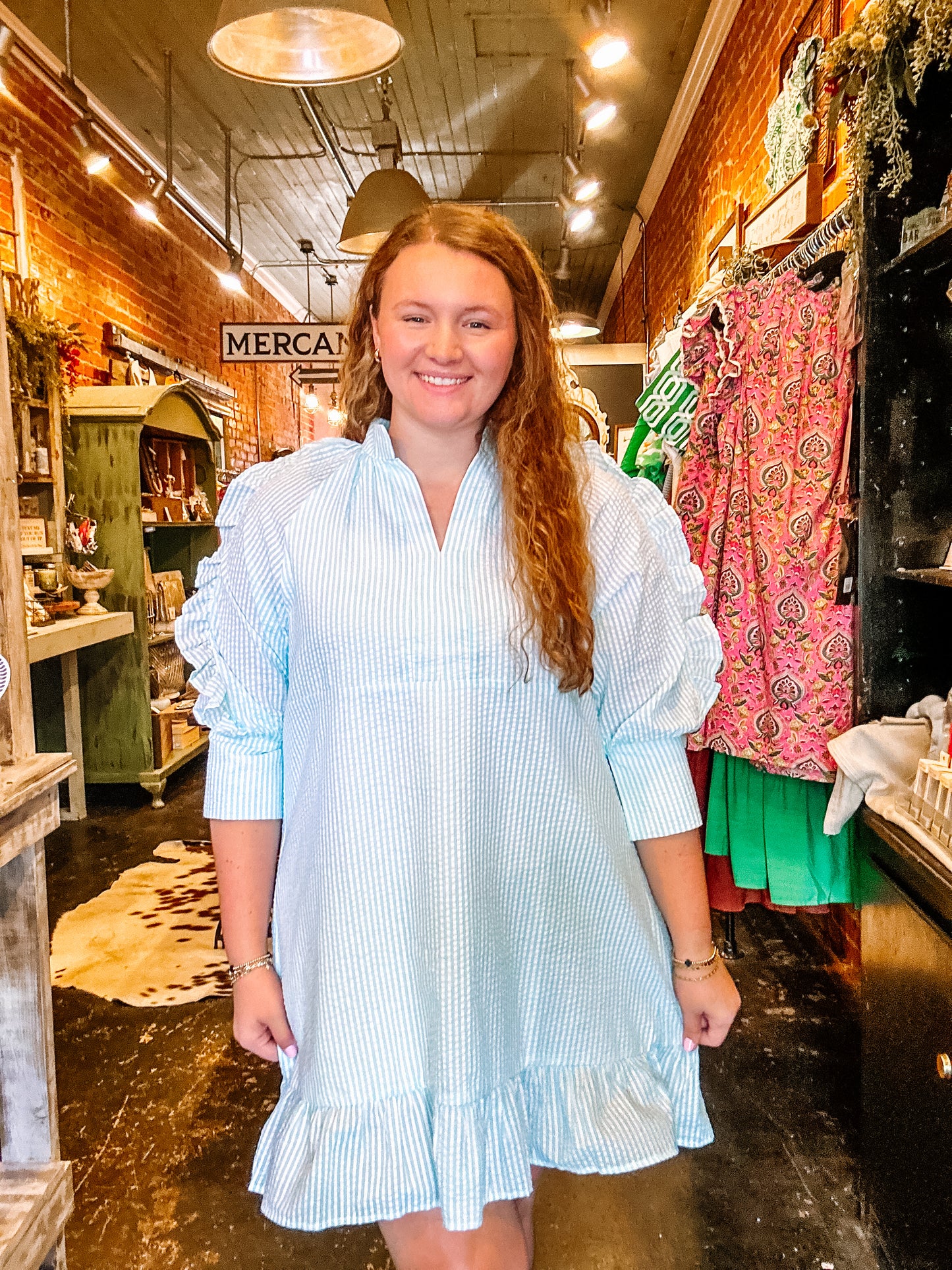 Georgia Ruffle Sleeve Dress