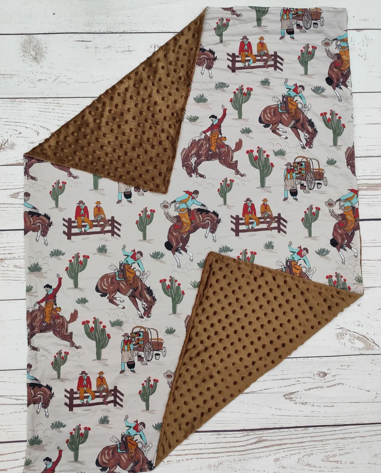 Western Minky Dot Blanket