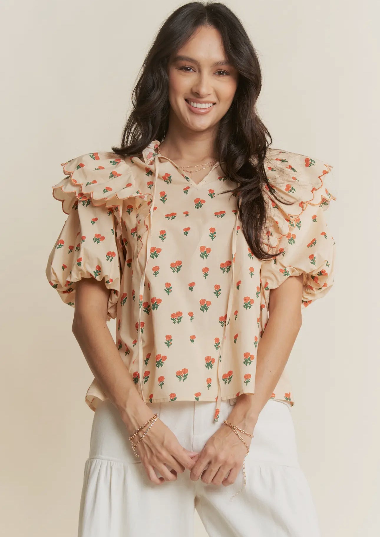Posie Floral Ruffle Top