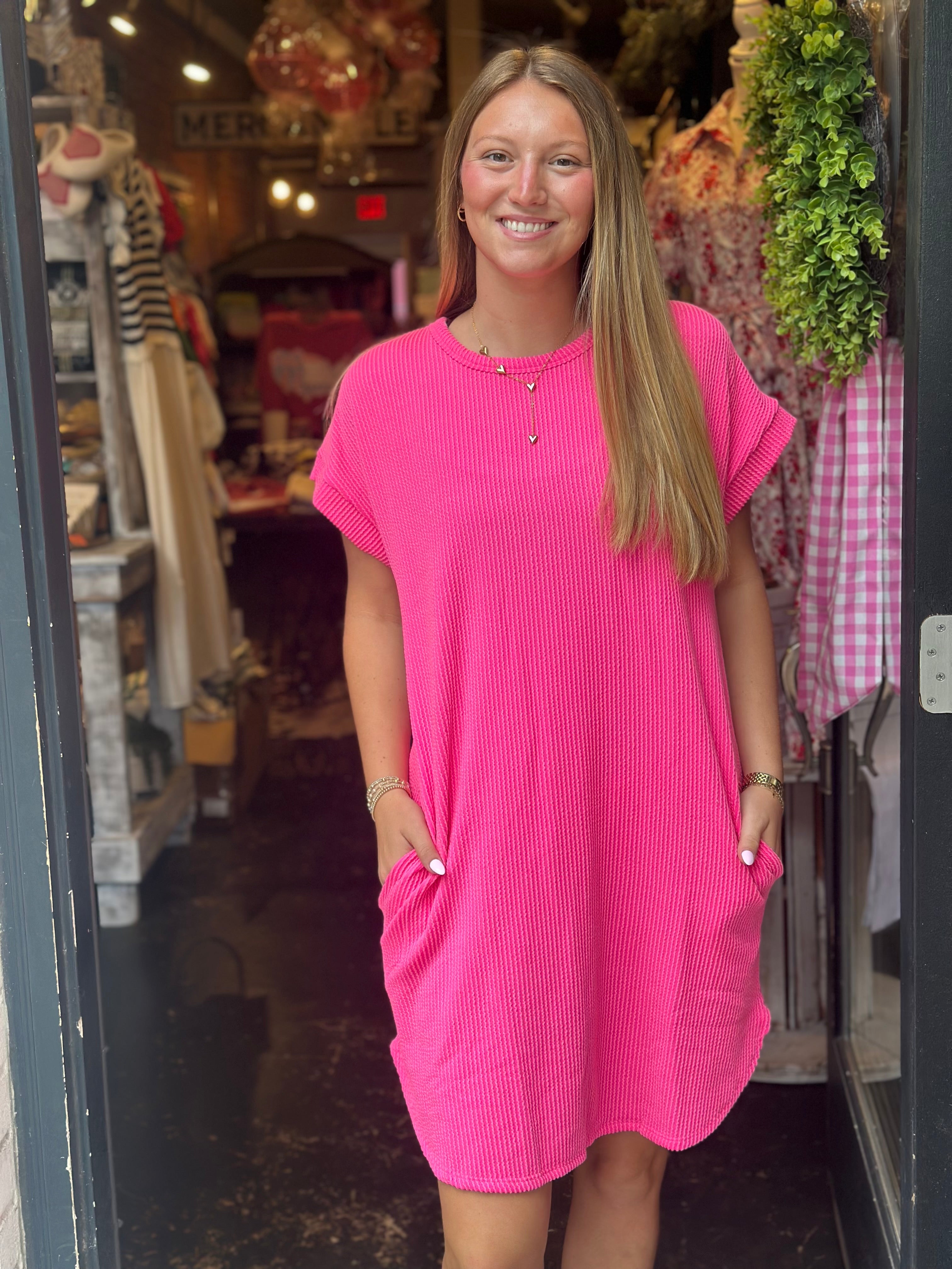 knee length dresses for ladies Poppy Ribbed Dress – Millie's Mercantile & Trading Co