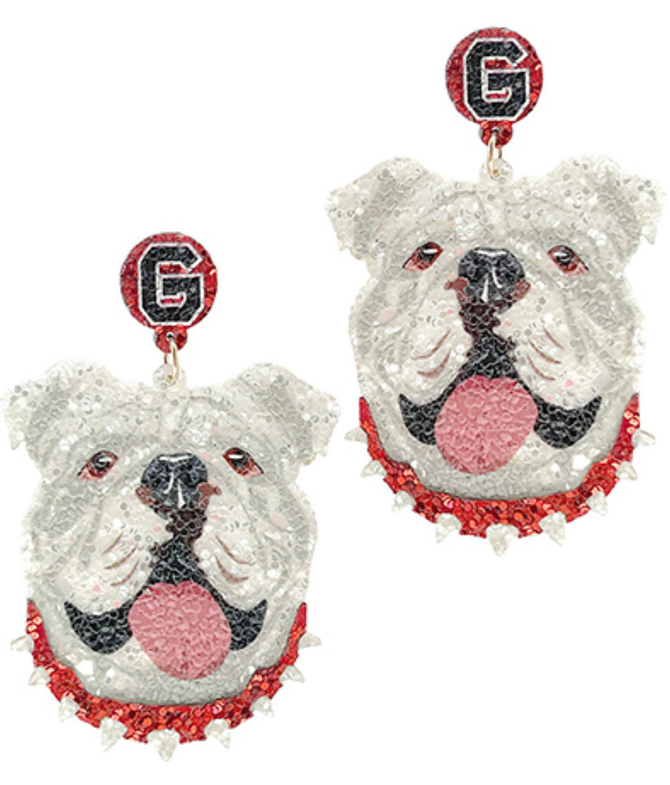 Glitter UGA Head Earrings