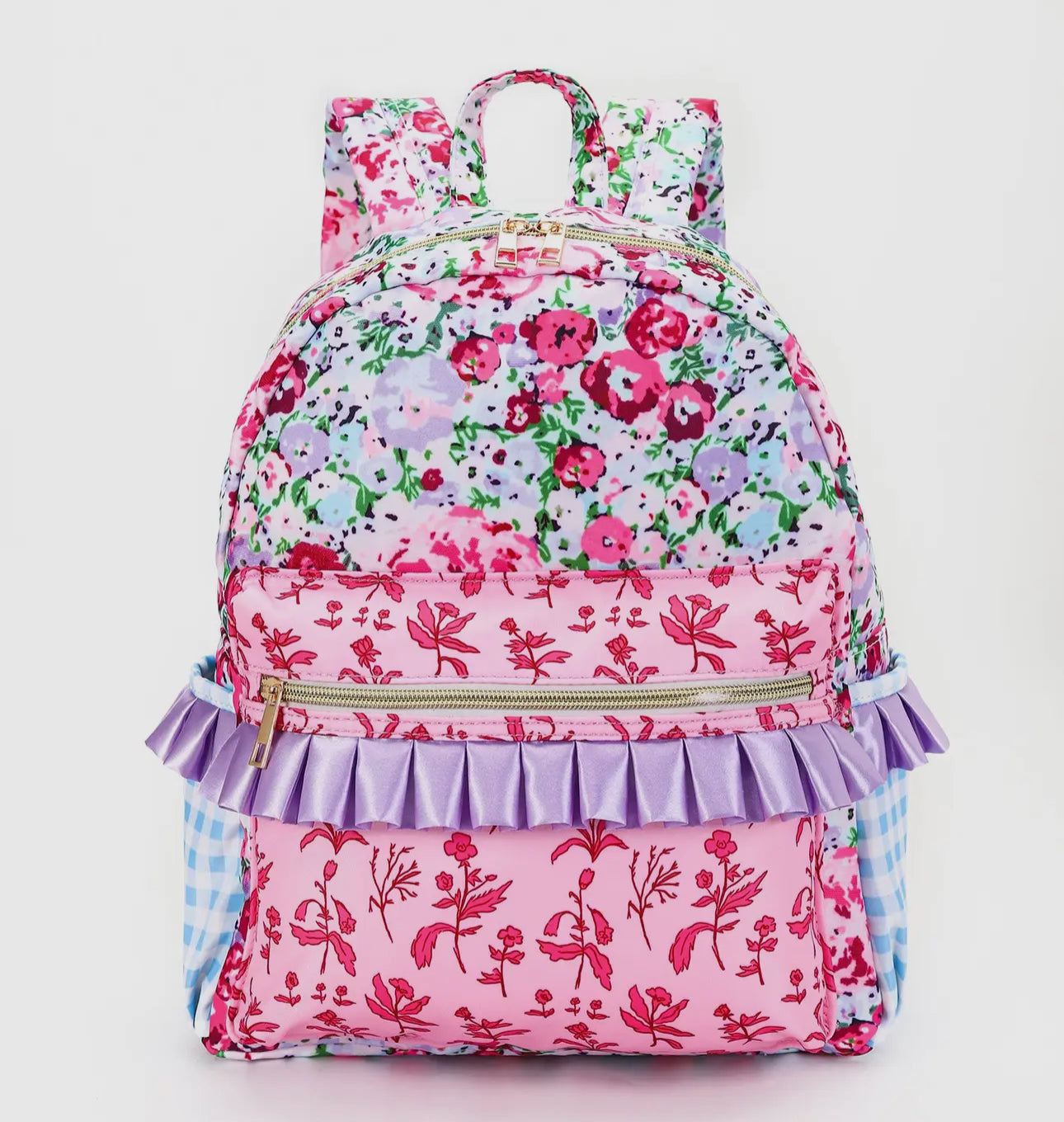 Lavender Floral Ruffle Backpack