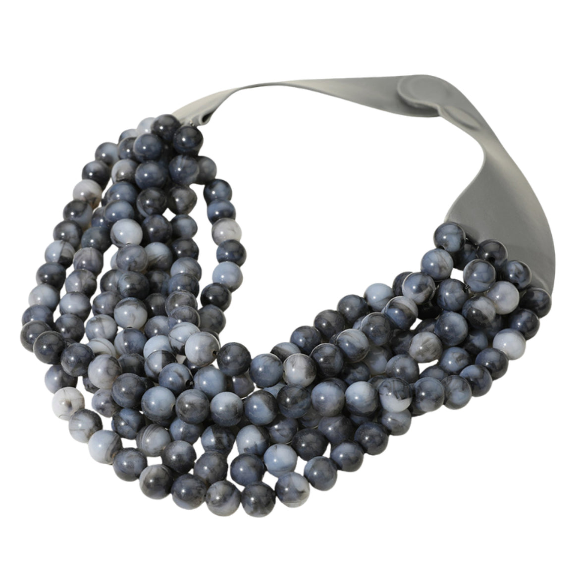 Gemma Beaded Necklace (dark grey)