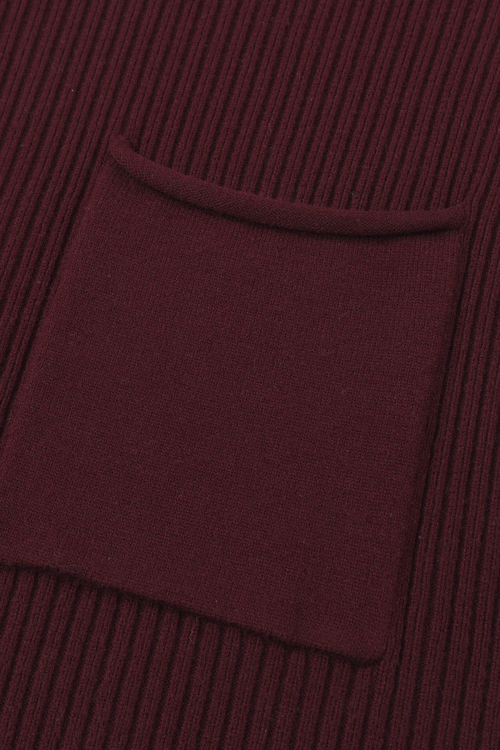 Mineral Red Patch Pocket Ribbed Knit Short Sleeve Sweater