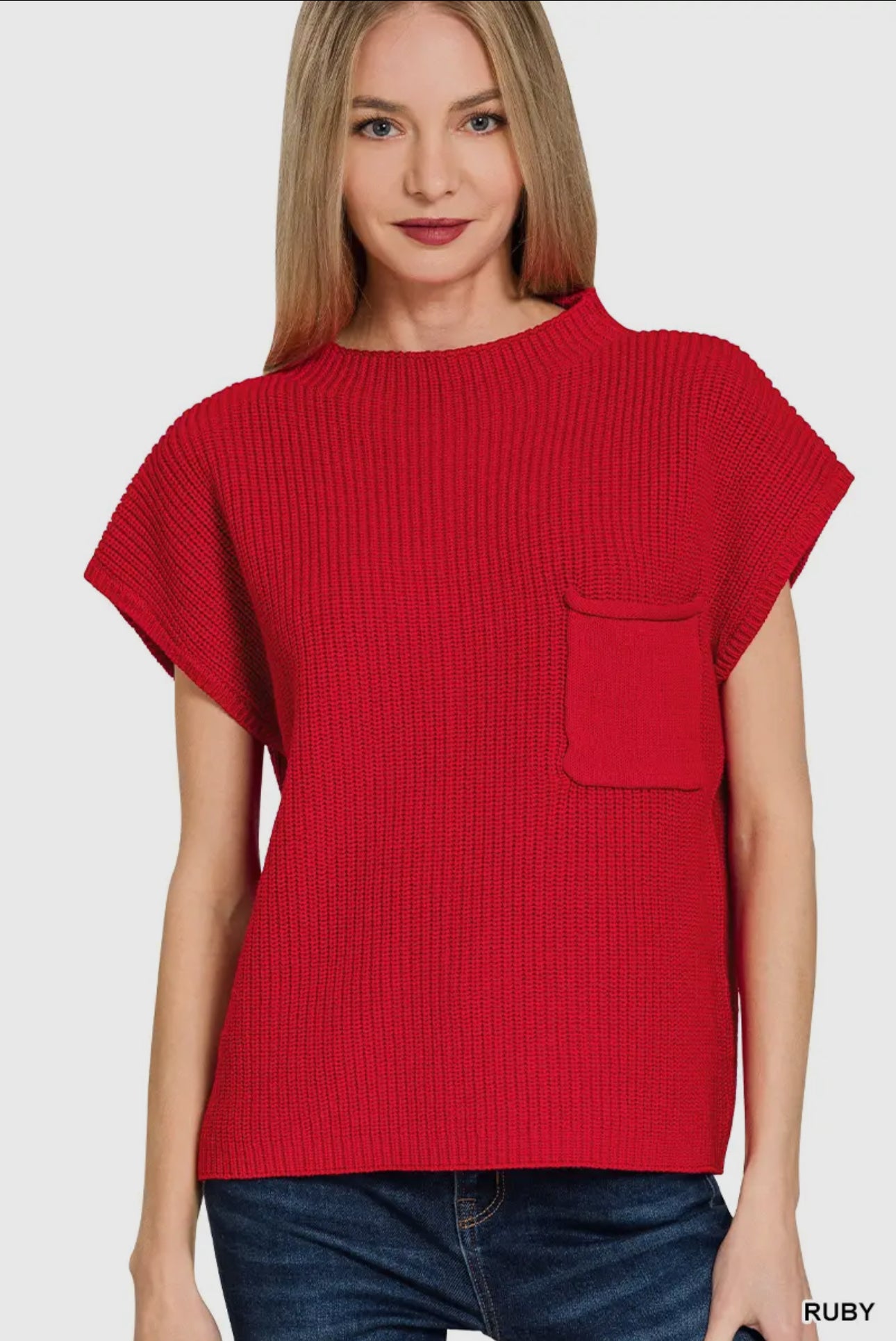 Georgia Red Sweater Top