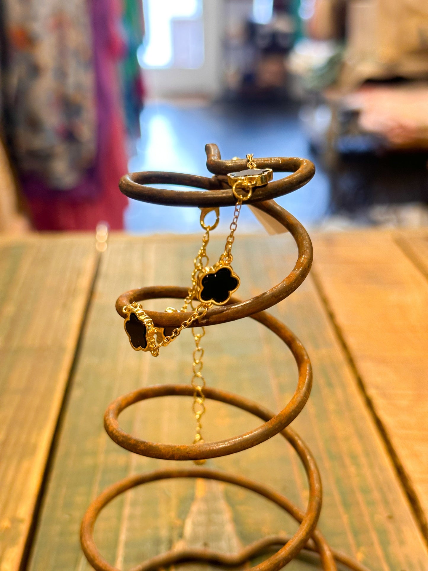 Black flower bracelet