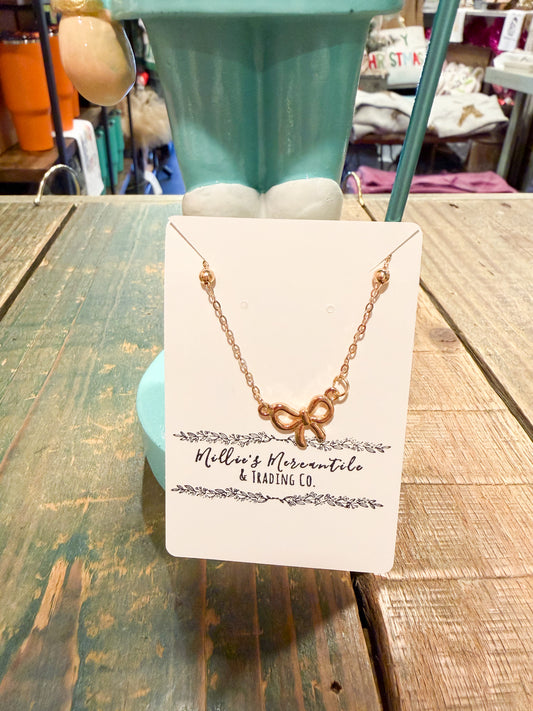 Dainty Bow Necklace