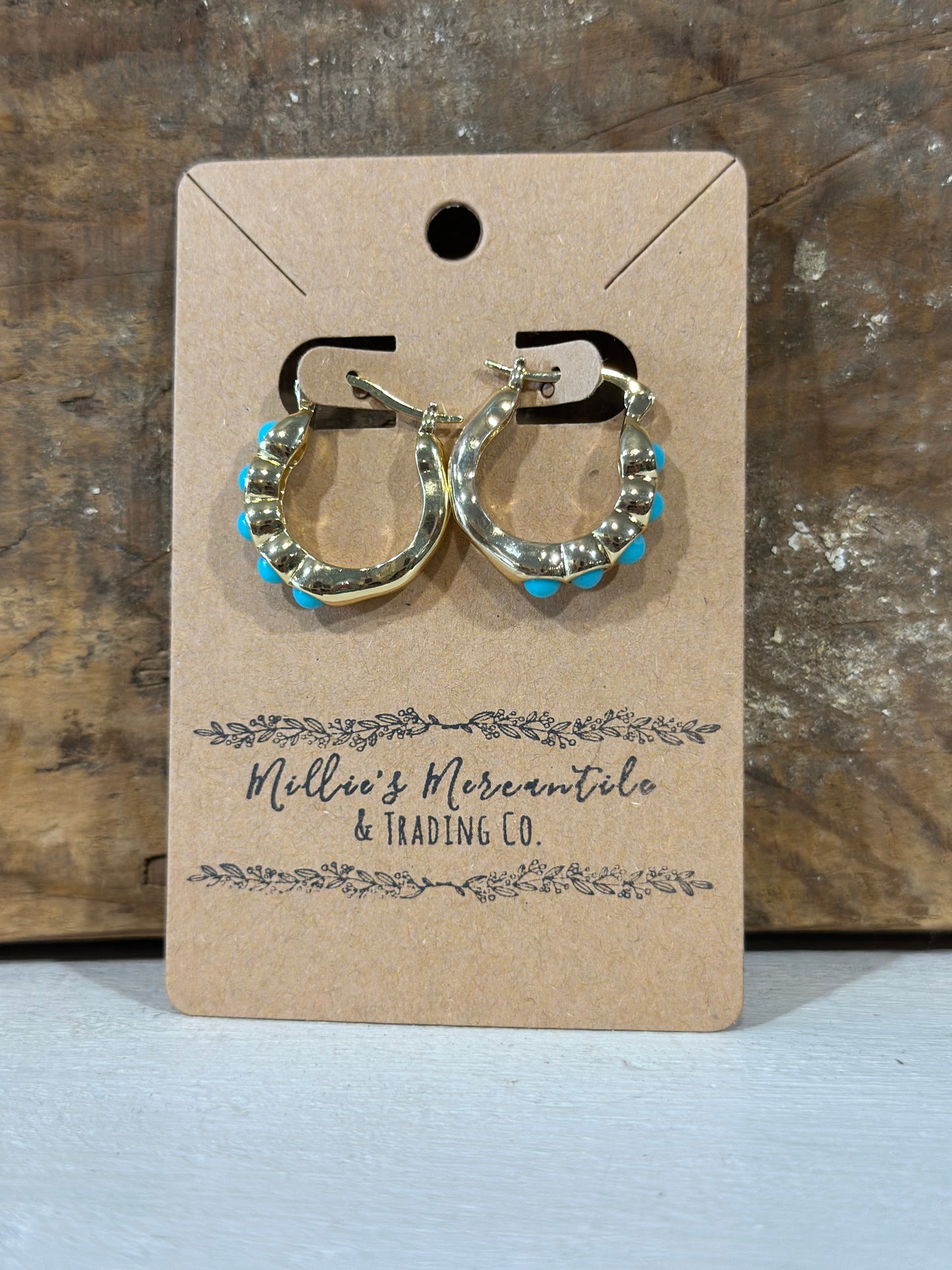 Turquoise Tracy Hoops