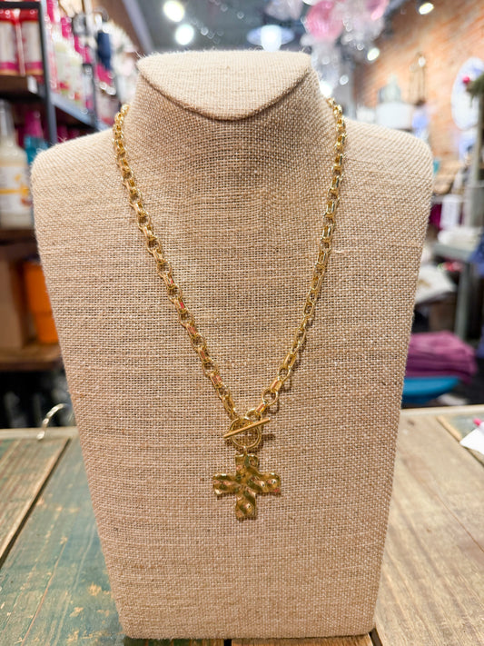 Sadie Hammered Cross Necklace