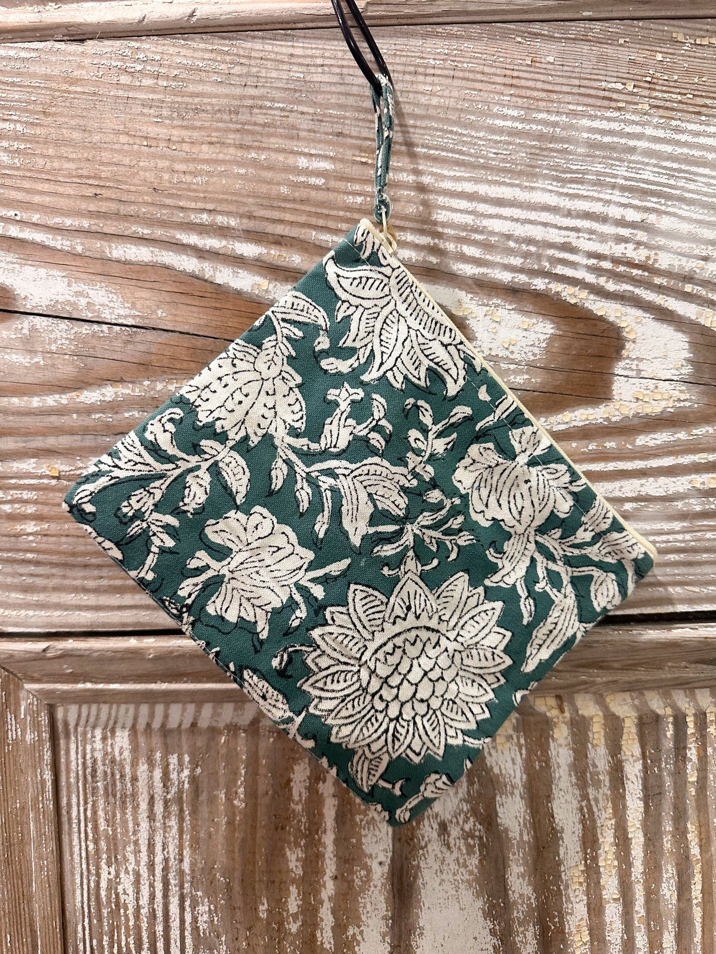 Sophia Block-print Zipper Pouch