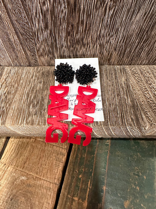 Dawg Pompom Earrings