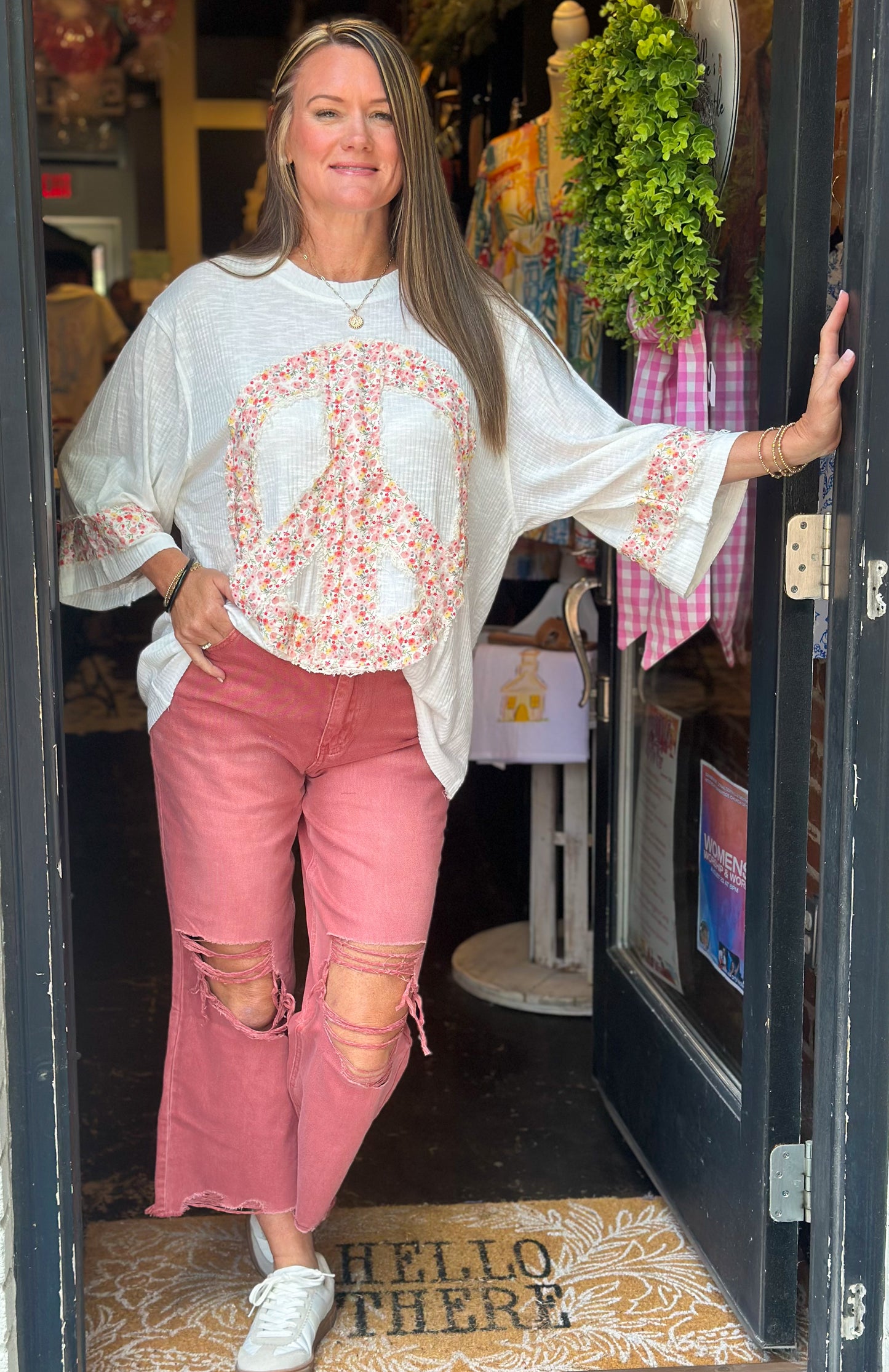 Dainty Peace Oversized Top