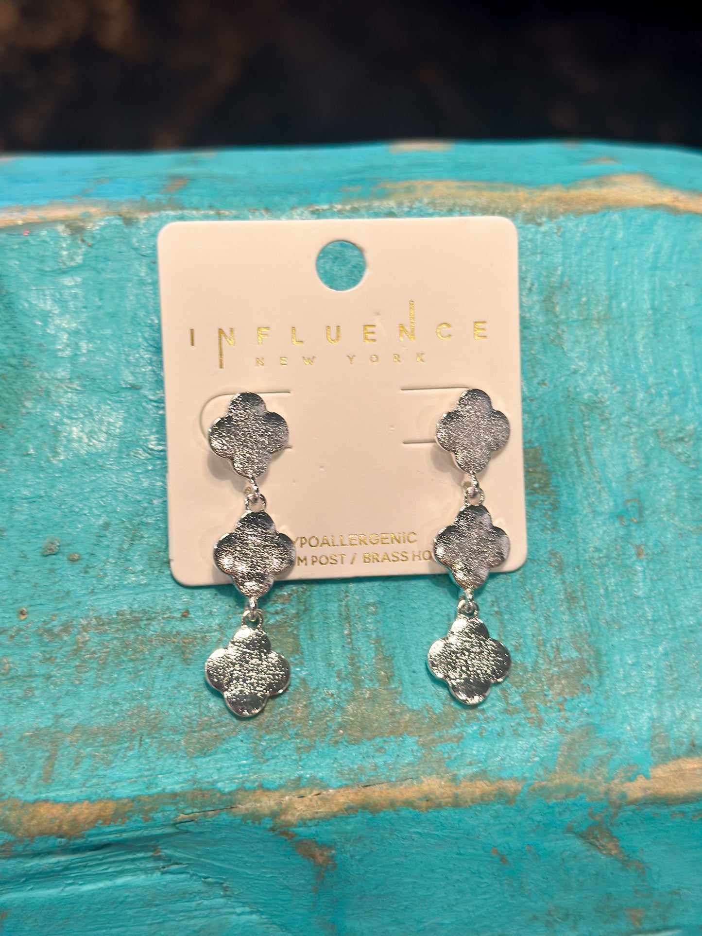 Cassie Clover Earrings (Silver)