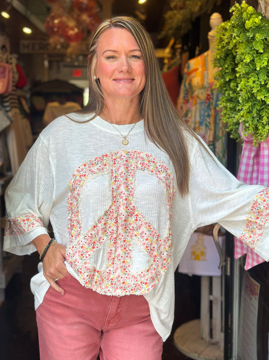 Dainty Peace Oversized Top