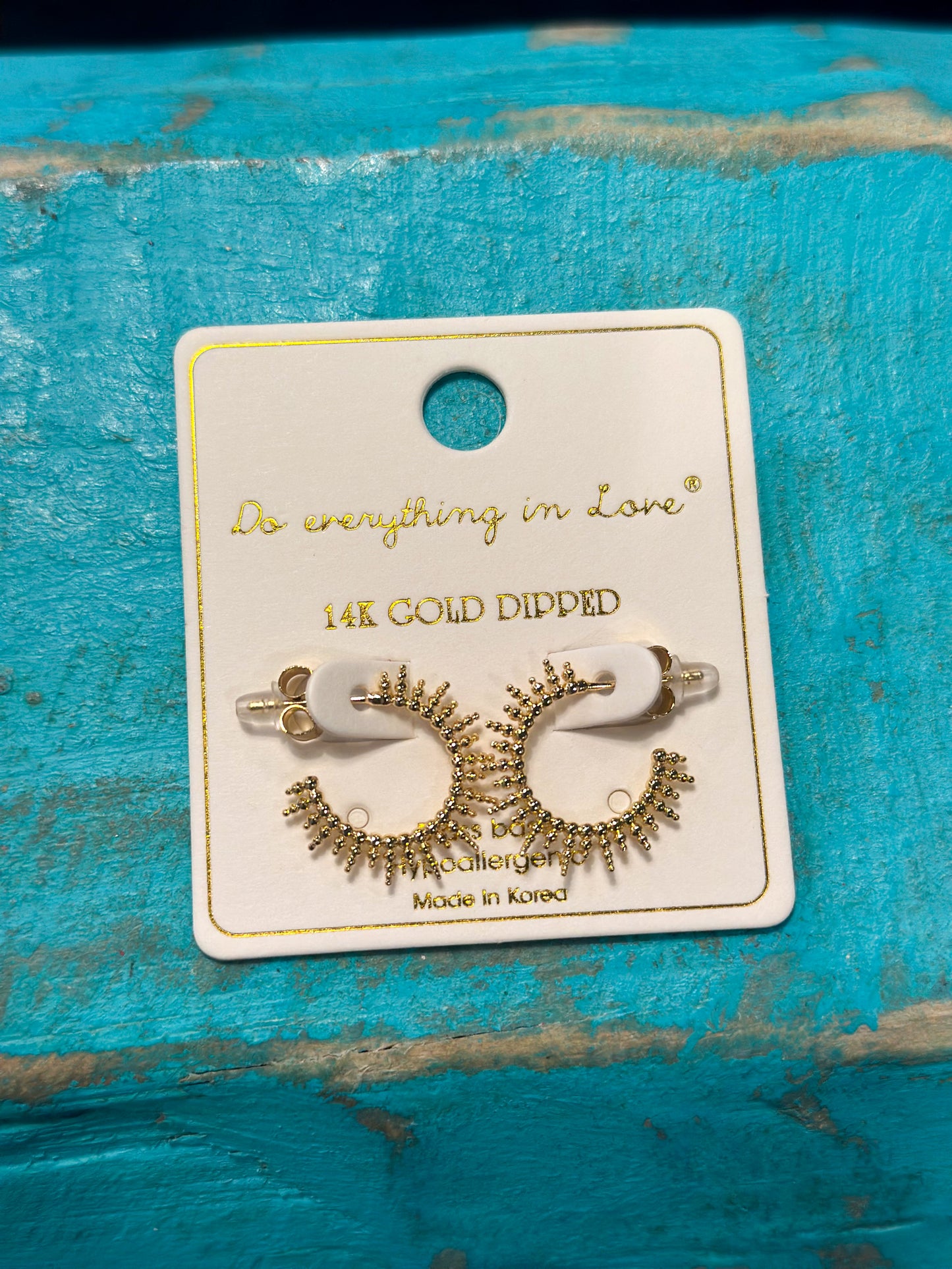 14k Gold-Dipped Starburst Hoops