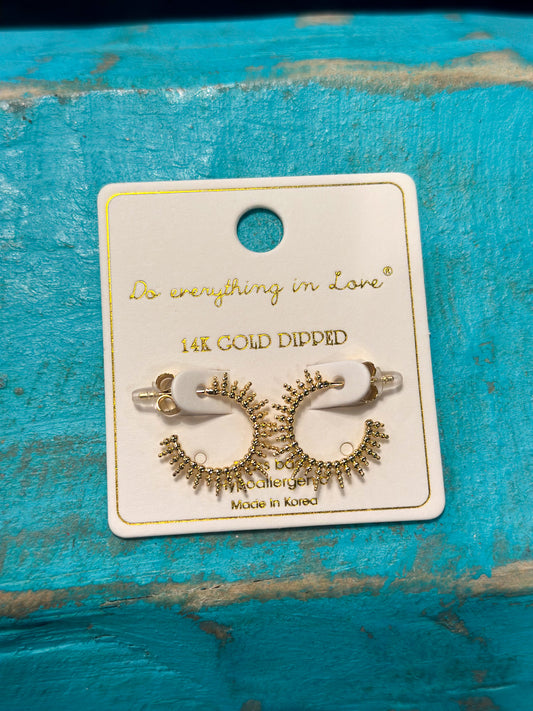 14k Gold-Dipped Starburst Hoops