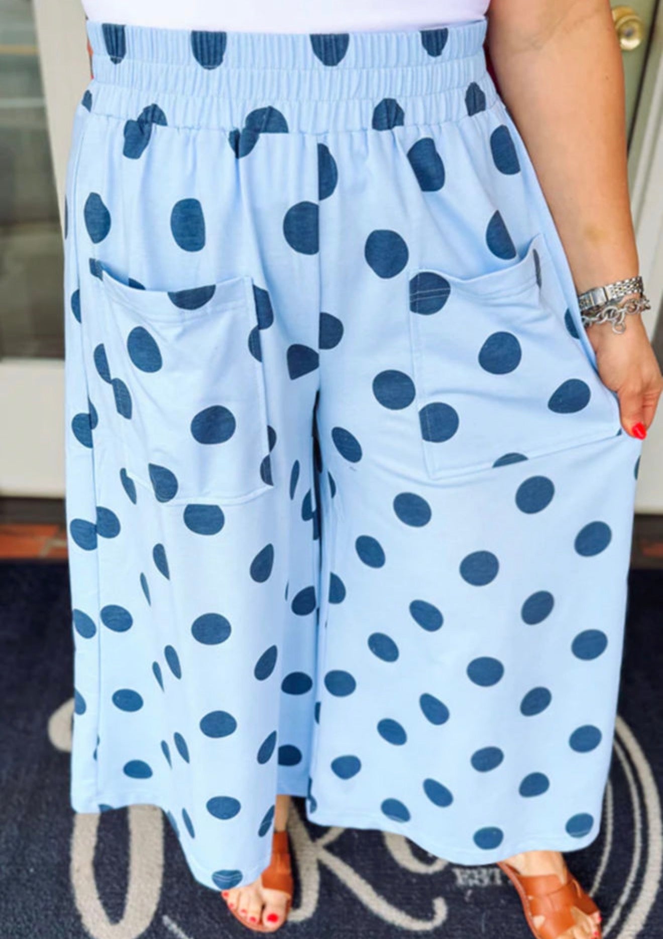 Blue Polka Dot Pants
