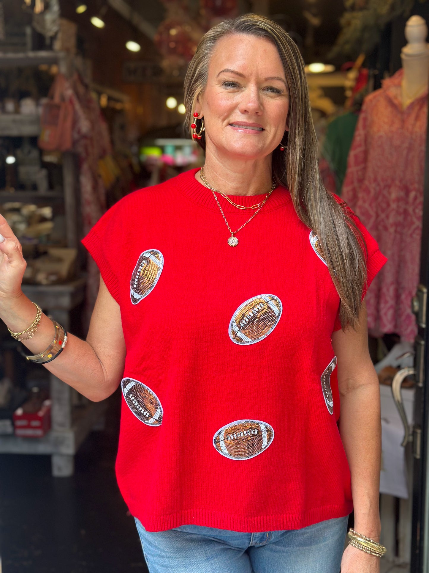 Sequin Football Sweater