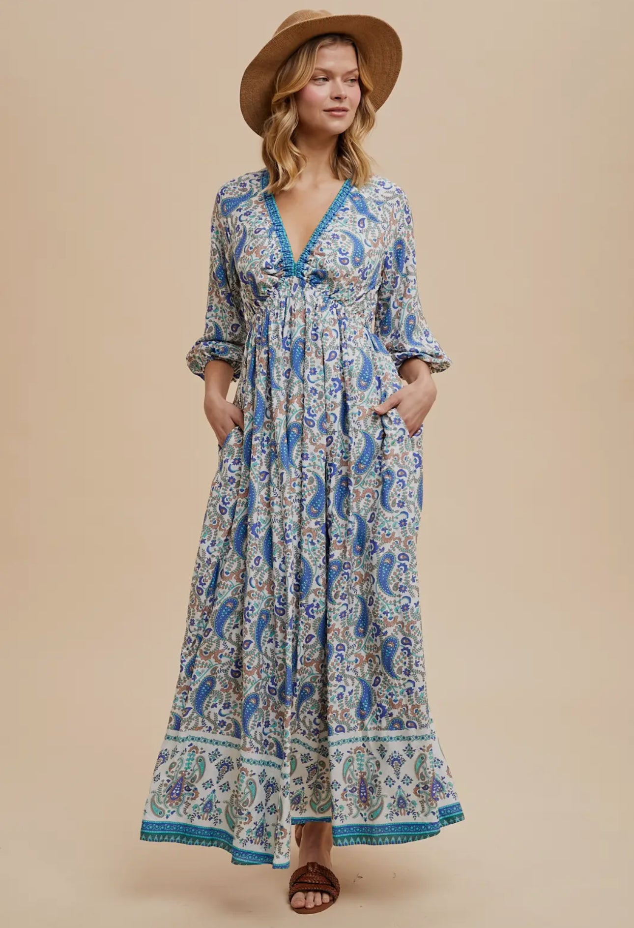 Preppy Paisley Maxi Dress
