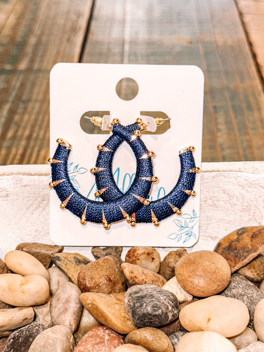 Navy Notches Hoops