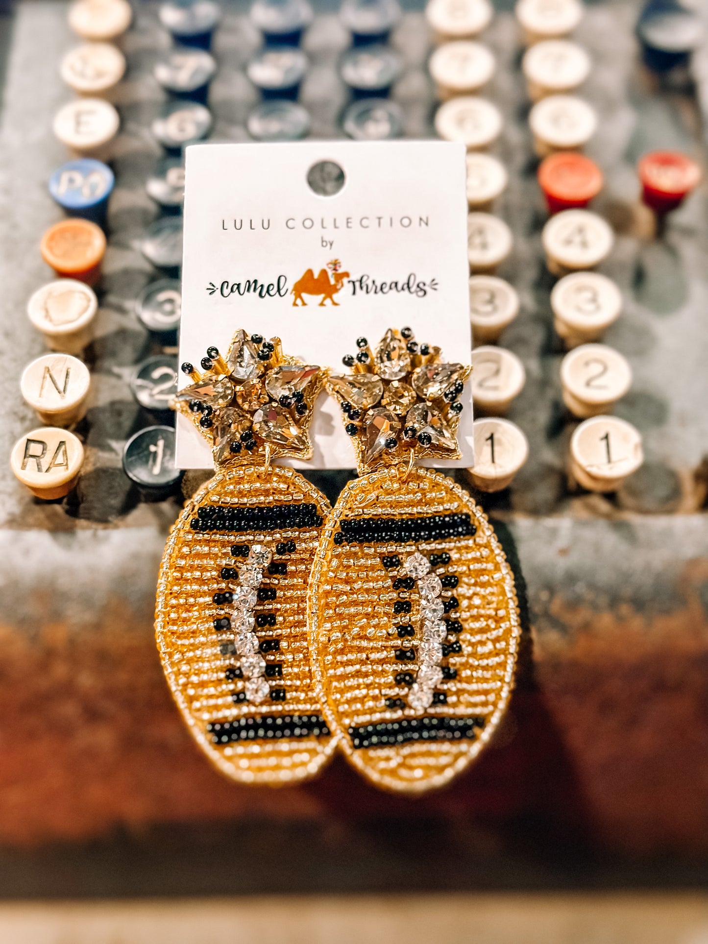 Game Day Football Beaded Earrings