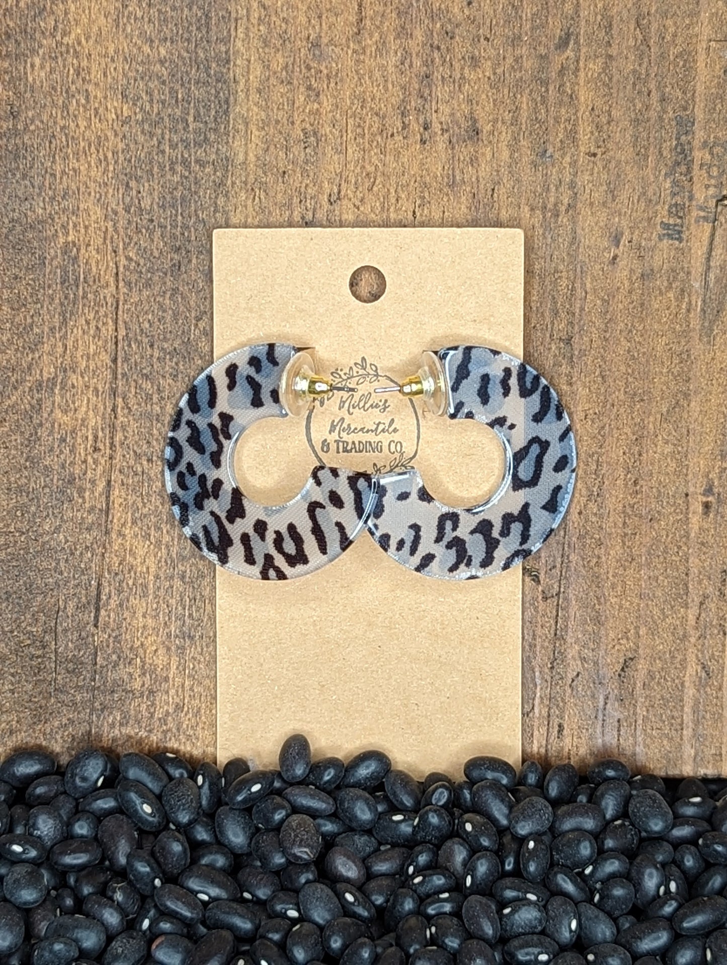 Blue Cheetah Hoops