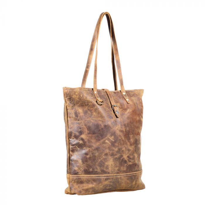 Fleece Leather Tote Bag