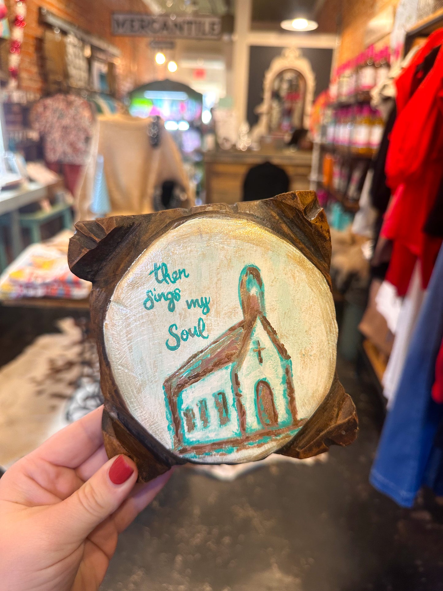 Sings my Soul Painted Wood Pedestal