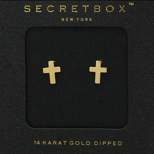 Cross Studs Gold Dipped