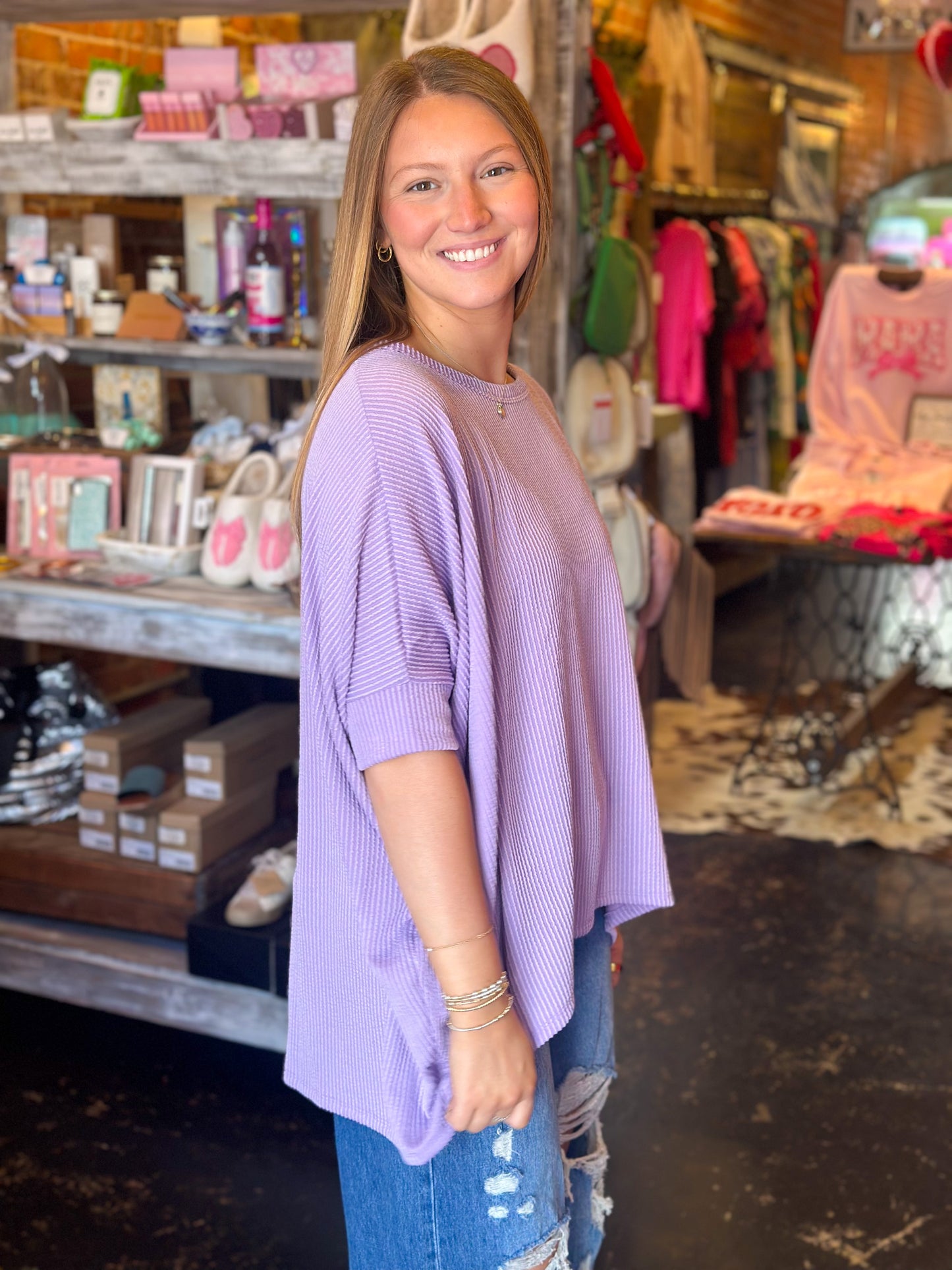 Lydia Lilac Oversized Top