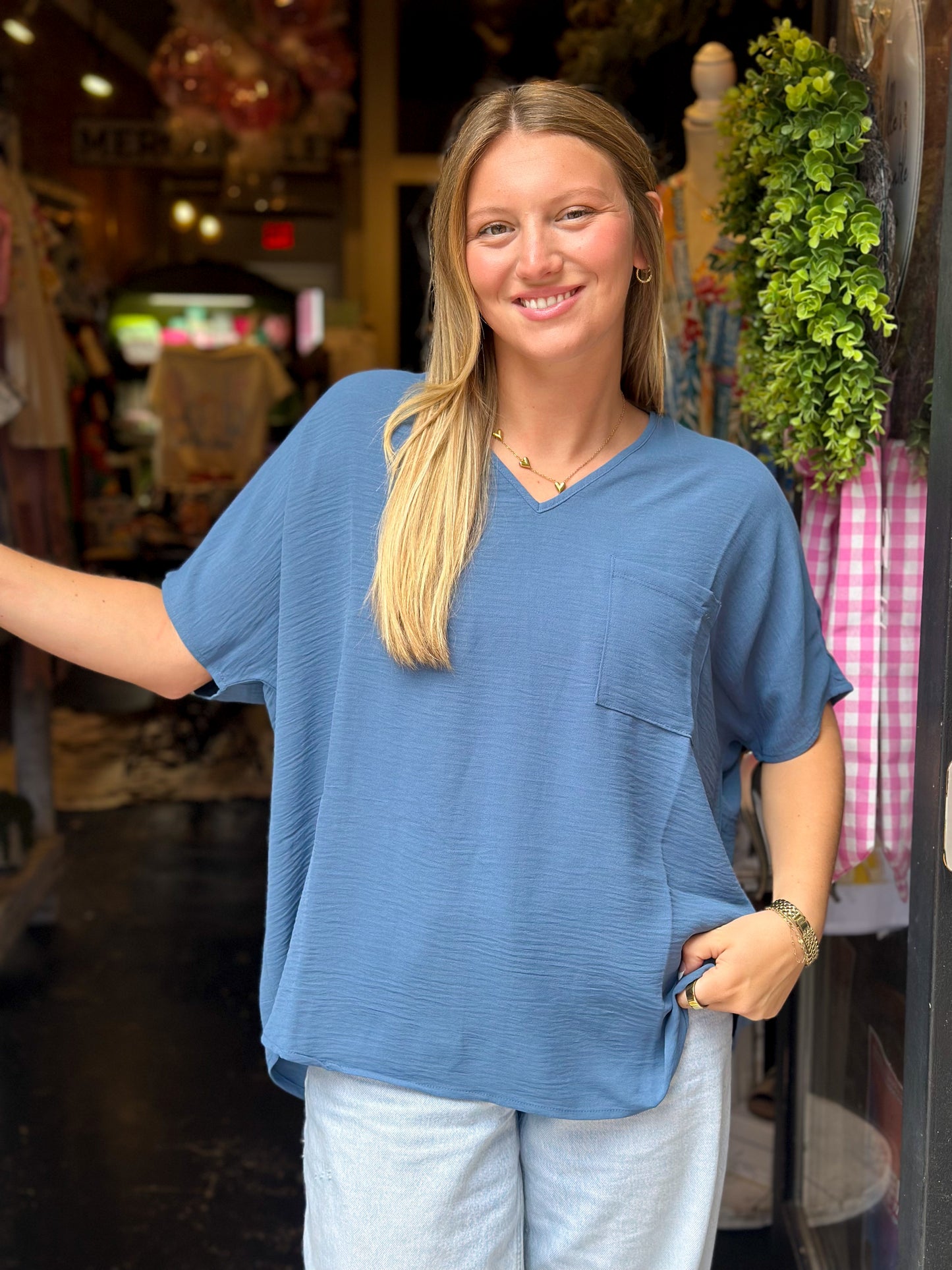 Oakleigh Top (Dusty Blue)