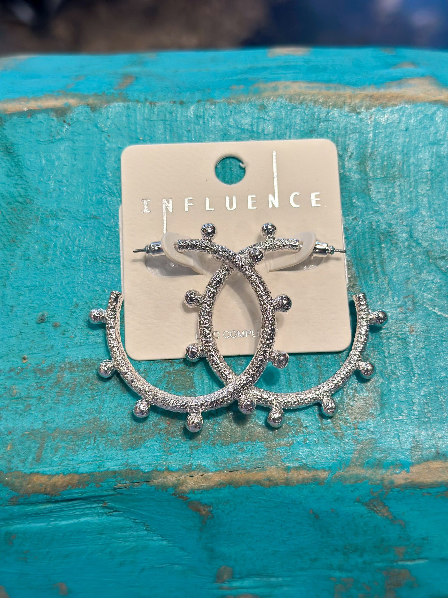 Sassy Silver Textured Hoops