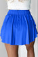 Sky Blue Drawstring High Waist Lined Tennis Skorts