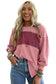 Peach Blossom Colorblock Striped Bishop Sleeve Top