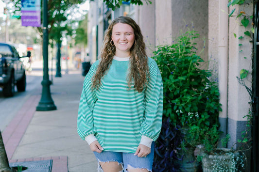 Granny Smith Stripe Oversized Top