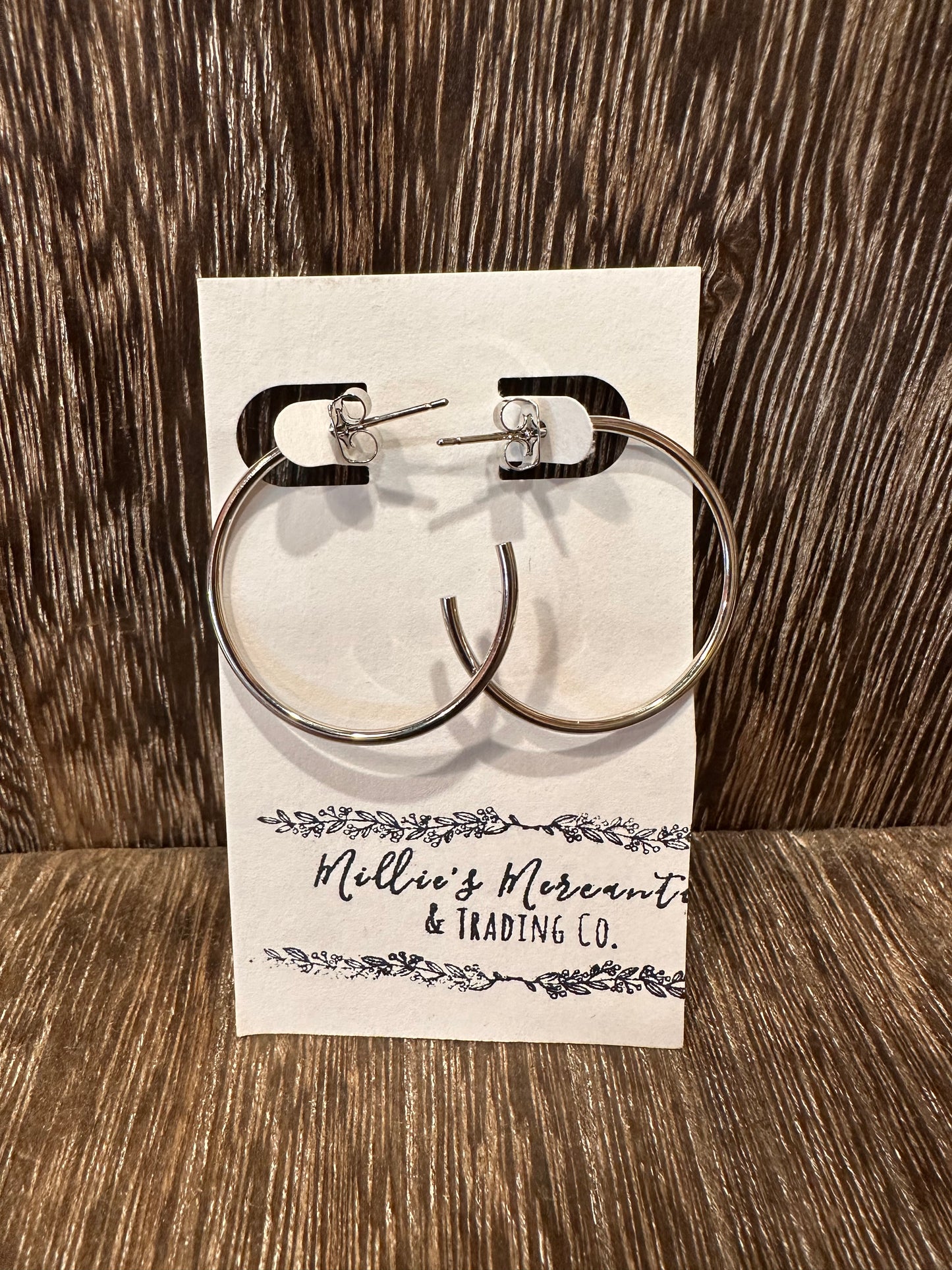 Silver Shelly Hoops