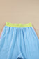 Sky Blue Color Block Detail Casual Two-piece Outfit