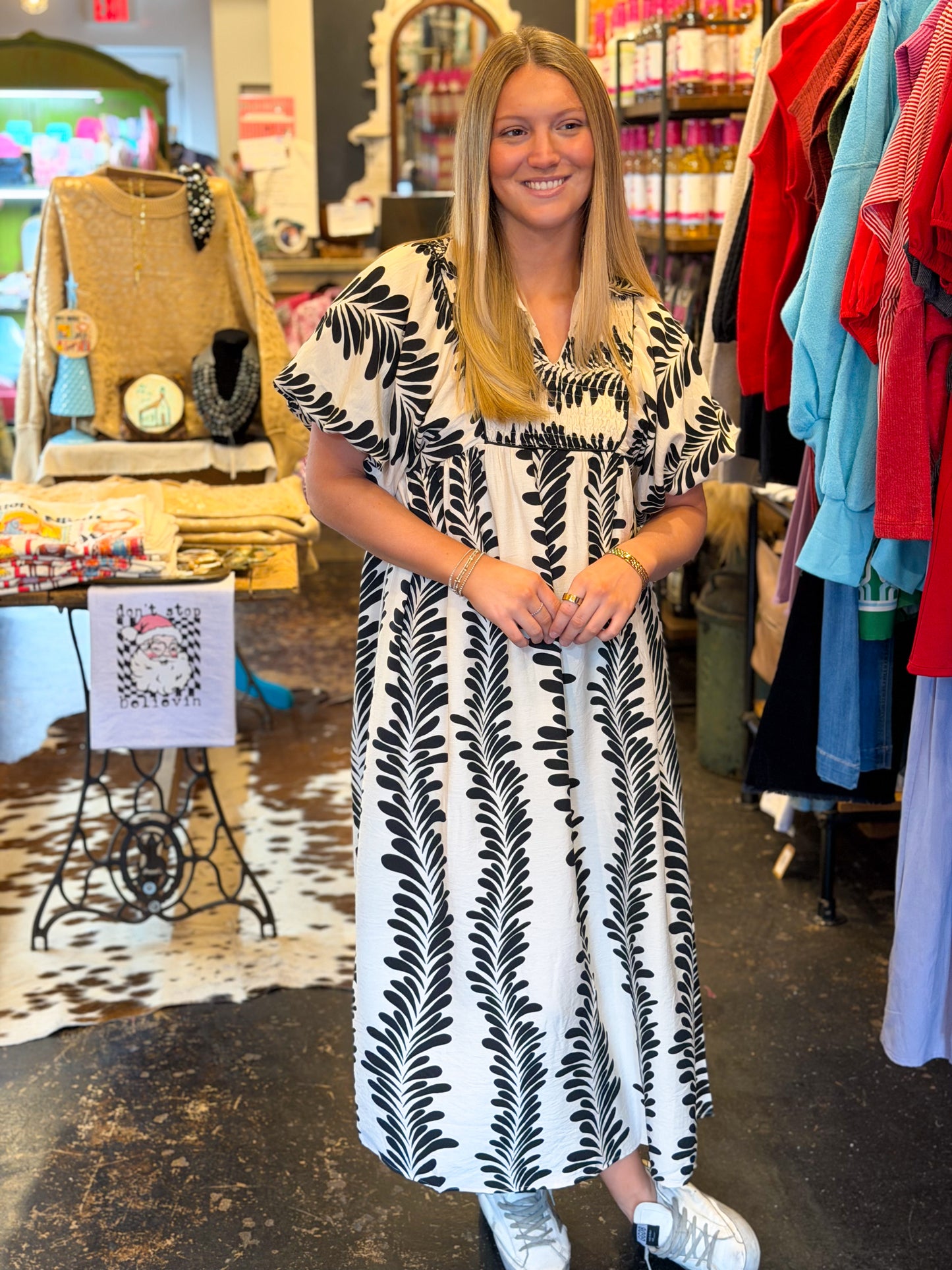 Sassy Puff Sleeve Midi Dress