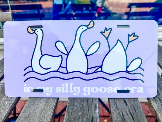 Purple Silly Goose License Plate