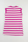 Rose Stripe Cap Sleeve Pocketed Shift T-shirt Dress