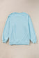 Beau Blue Rainbow Colorblock Striped Pullover Sweatshirt