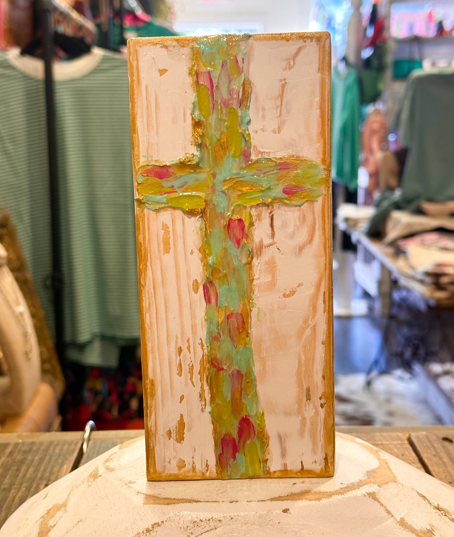 Pastel Textured Cross Block