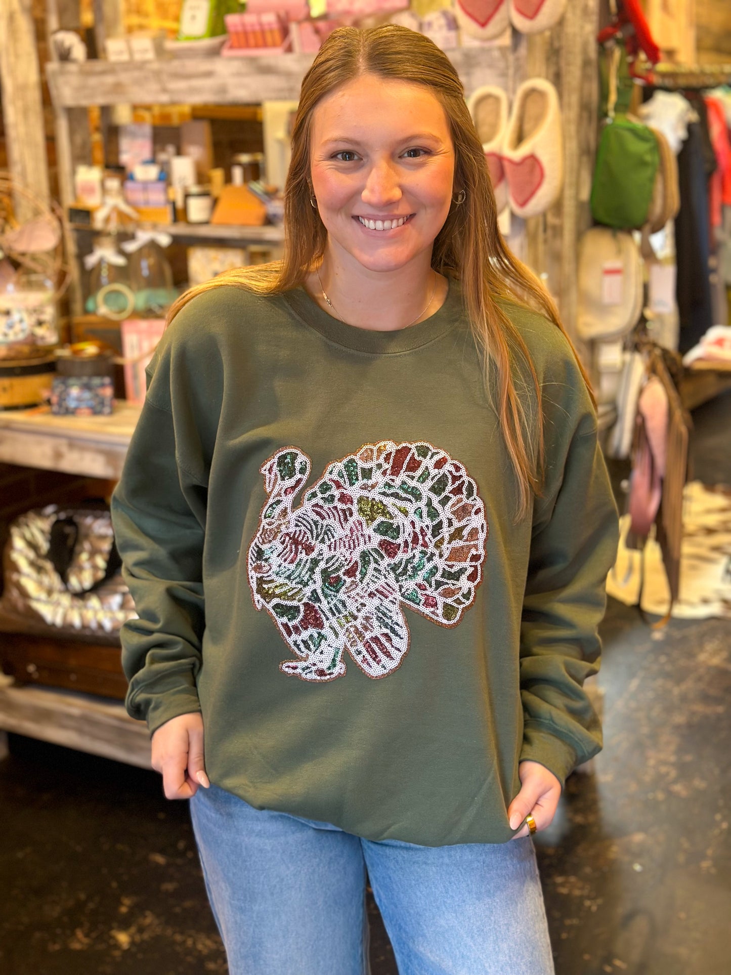 Sequin Turkey Sweatshirt