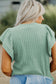 Moonlight Jade Solid Color Textured Flutter Sleeve Top