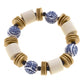 Lorelei Chinoiserie & Painted Wood Stretch Bracelet in Ivory