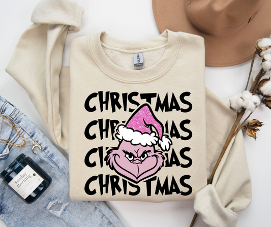 Glittery Pink Christmas Tee