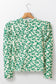 Blackish Green Leopard Print Mock Neck Puff Sleeve Top