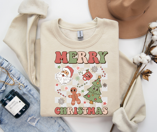 Retro Merry Christmas Collage Tee