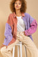 Balloon Sleeve w Contrast Color Corduroy Jacket